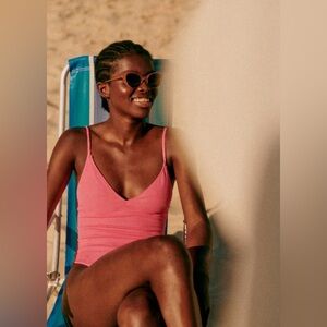Sezane Martigues pink swimsuit